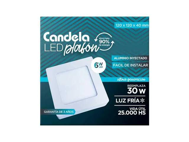 (GP) PANEL LED C/BASE CANDELA CUADRADO 6W FRIA - 120x120