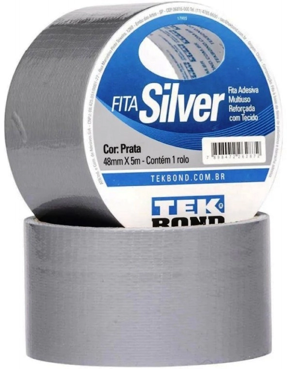 (FE) CINTA DUC TAPE PLATEADA 48 X 5 MTS