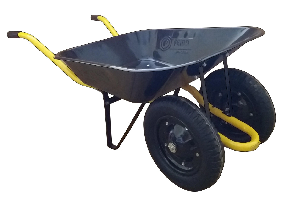 (FE) CARRETILLA BANDEJA FEMA-RUEDA DOBLE-65 LT-150 KG