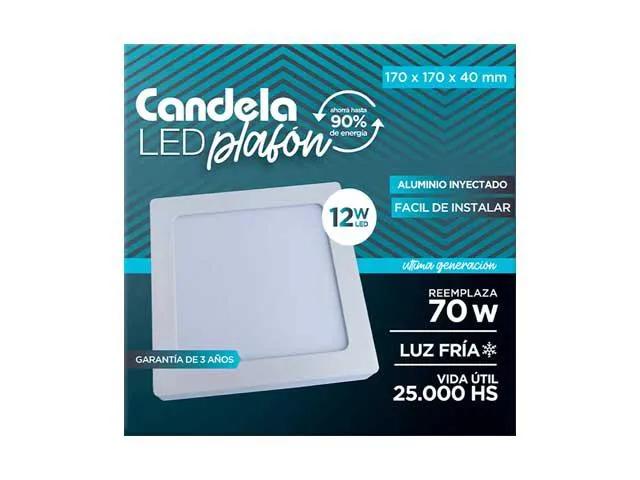 (GP) PANEL LED C/BASE CANDELA CUADRADO 12W FRIA - 170x170