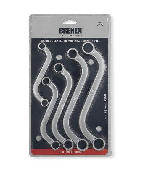 (BRE) JUEGO DE LLAVES ESTRIADAS CURVAS TIPO S (5 PIEZAS)