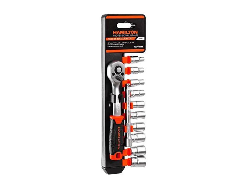 (HAM) JUEGO DE BOCALLAVES 1/4" × 12 PIEZAS (4-13 MM)