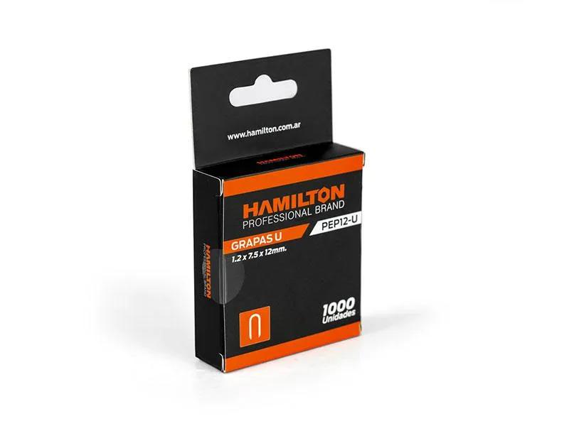 (HAM) GRAPAS EN U 7.5 × 12 MM PARA PEP × 1000 UNIDADES