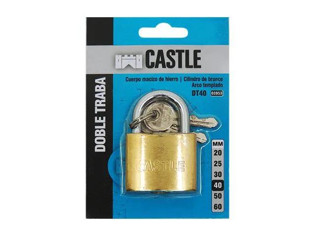 (GP) CANDADO HIERRO CASTLE 40mm DOBLE TRABA