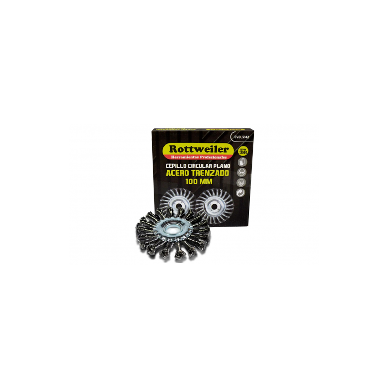 (MALA) CEPILLO CIRCULAR ROTTWEILER PLANO TRENZADO 200MM