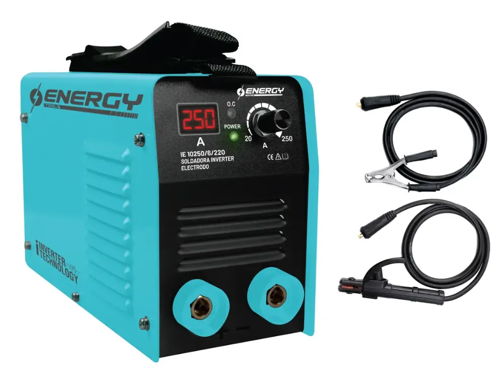 (GLA) Soldadora Inverter Igbt Para Electrodo Mma 250 Amp Digital Color Celeste