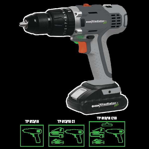 (GLA) TALADRO ATORNILLADOR PERCUTOR 18 V INALAMBRICO GLADIATOR