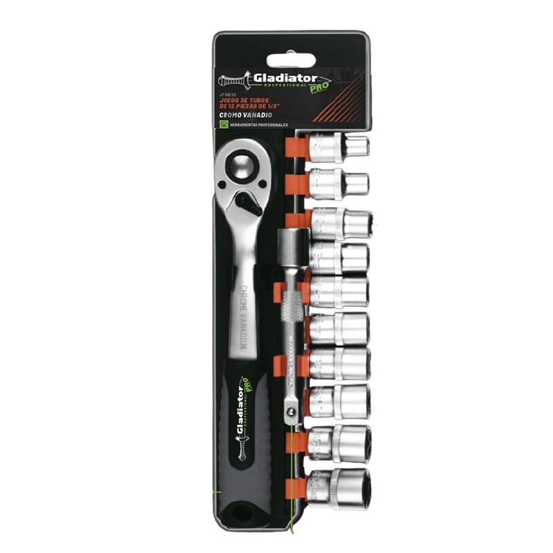 (GLA) JUEGO TUBOS 1/2" 12 PIEZAS CROMO GLADIADOR
