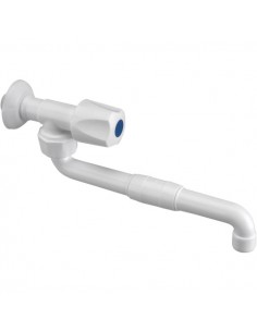 (LKS) CANILLA PARED 1 AGUA PLAST. BCA "S" VOL. RED. "GINYPLAST"