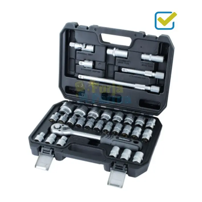 (GLA) JUEGO TUBOS 1/2" 32 PIEZAS CROMO VANADIO