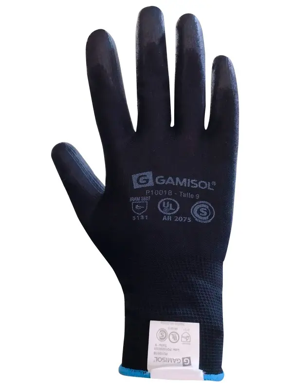 (GAM) GUANTES NEGRO SOLO G13 POLIESTER NEGRO. TALLE 10