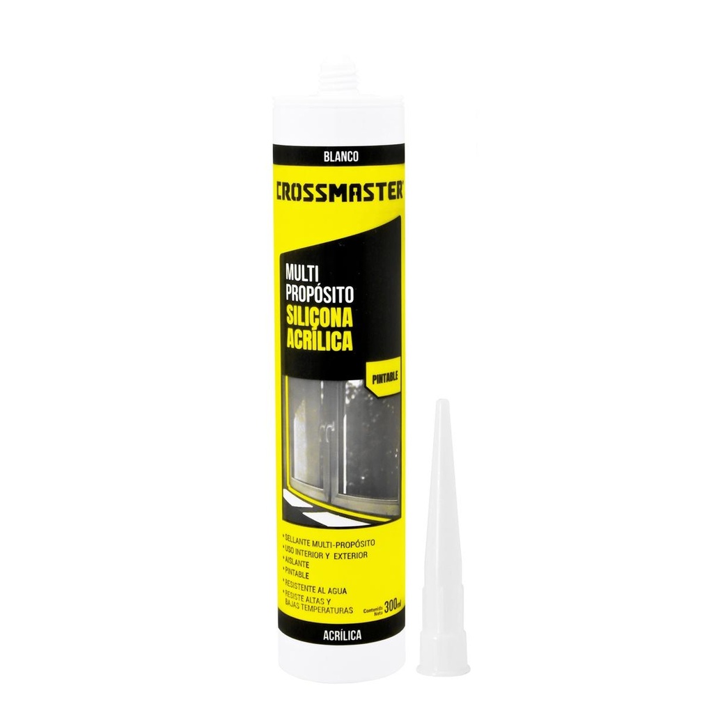 (BB) SILICONA ACRILICA 300ml-BLANCO-Crossmaster