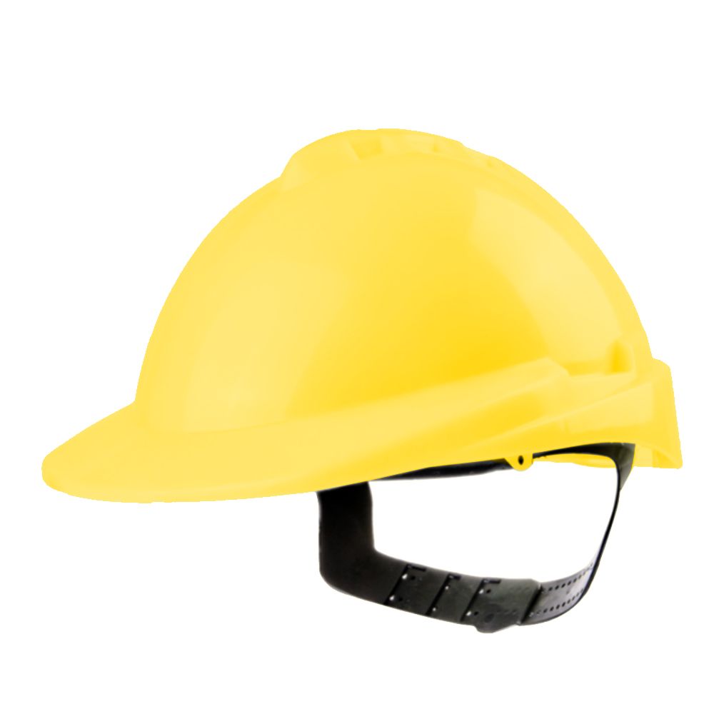 (AC) CASCO DE SEGURIDAD AMARILLO CON ARNES