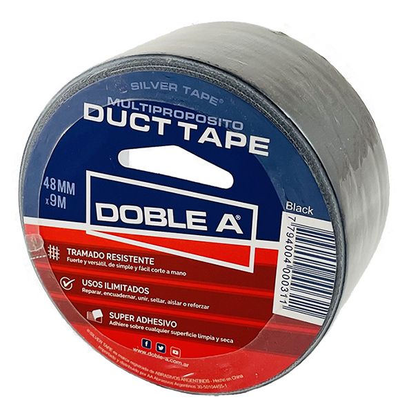 (AC) CINTA DUC TAPE MULTIFUNCION NEGRA 48 X 9 MTS