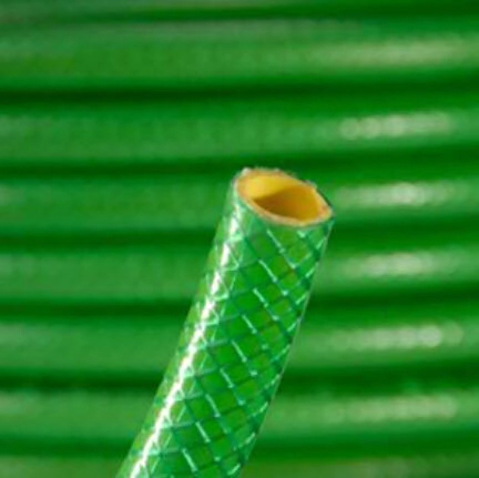 (FE) CAÑO MANGUERA RIEGO VERDE CLARO TECNOCOM "TRENZADO" 1" X METRO 
