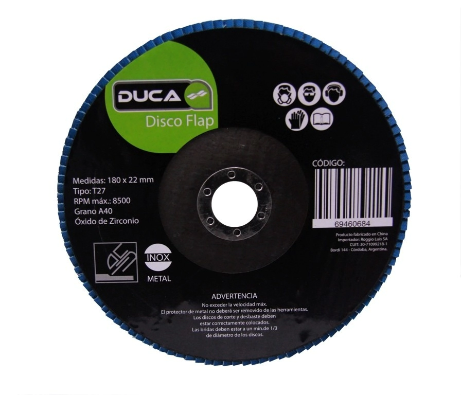 (FE) DISCO FLAP. 180 X 22,2 -ZIRCONIA GRANO 40