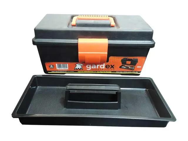 (GP) CAJA HERRAMIENTA GARDEX 16" CON BANDEJA TAPA BAJA