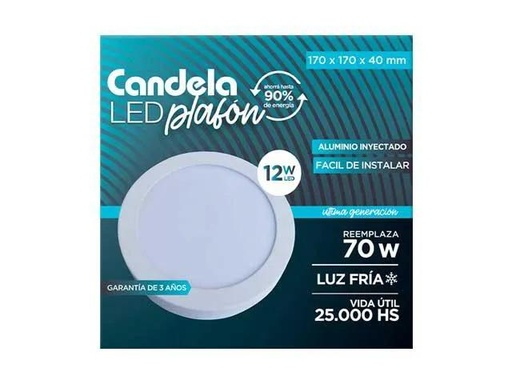 [GP35470] (GP) PANEL LED C/BASE CANDELA REDONDO 12W FRIA - 170mm