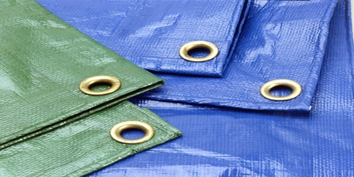 [69364494] (FE) RAFIA AZUL-PLATA-2 X 1 METRO-BORDE REFORZ.C/SOGA NYLON C/OJAL ALUMINIO C/ 50CM