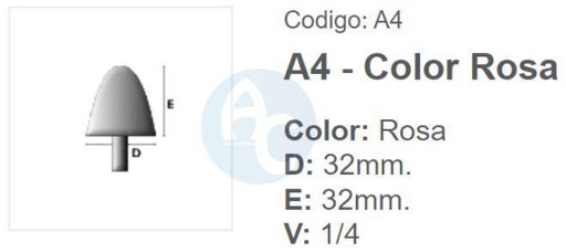 [AG10357] (AGRO) PUNTA MONTADA A ROSA - A4 VASTAGO 6.4 OX/AL COR