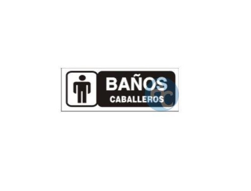 [AG440039] (AGRO) CARTEL SEÑALIZACION - 15x30 BAÑOS CABALLEROS 72