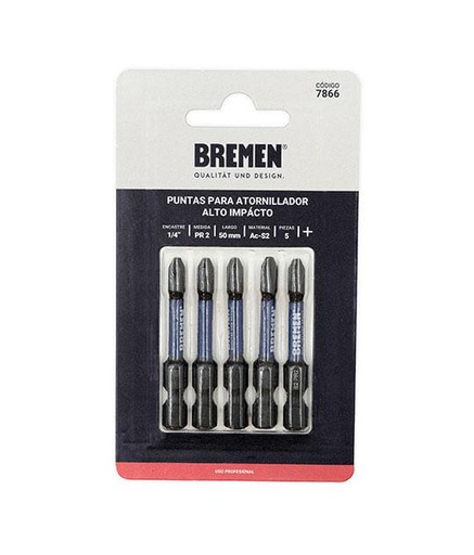 [7866] (BRE) PUNTA ATORN. IMPACTO PR 2 (L50mm) [Magnética] [1 unid] BREMEN®