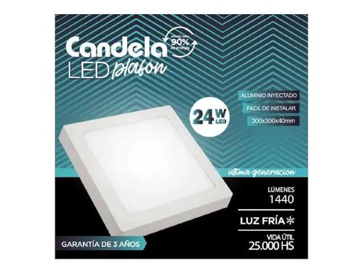 [GP35466] (GP) PANEL LED C/BASE CANDELA CUADRADO 24W FRIA - 300x300