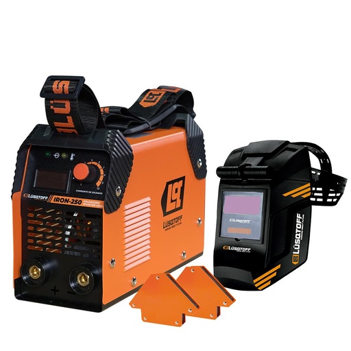 [MEGAIRON250] (LSQ) SOLDADORA INVERTER LUSQTOFF + MASCARA + 2 ESCUADRAS