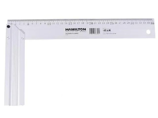 [EA35] (HAM) ESCUADRA DE ALUMINIO 35 CM