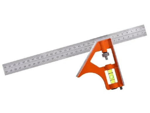 [EC30] (HAM) ESCUADRA COMBINADA DE METAL 30 CM