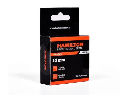 [PEP10] (HAM) GRAPAS 10 × 10.6 × 1.2 MM PARA PEP × 1000 UNIDADES
