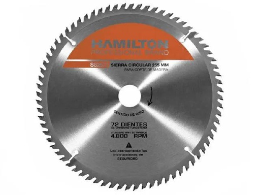 [ss2572] (HAM) DISCO SIERRA CIRCULAR 255 MM × 72 DIENTES