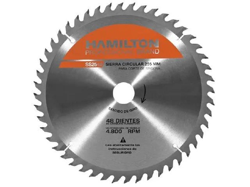 [ss2548] (HAM) DISCO SIERRA CIRCULAR 255 MM × 48 DIENTES