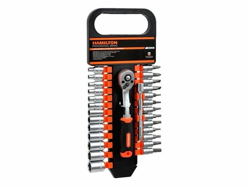 [JB30-28] (HAM) JUEGO DE BOCALLAVES 1/4" × 28 PIEZAS (4-14 MM) CON PUNTAS