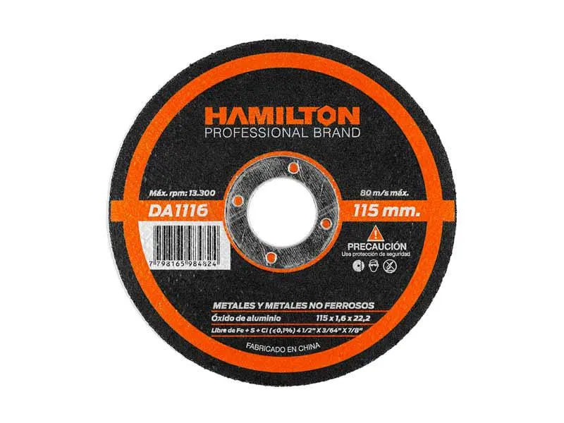 [DA1116] (HAM) DISCO DE CORTE PLANO 115 X 1.6
