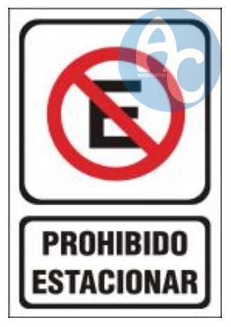 [AG440002] (AGRO) CARTEL SEÑALIZACION ADHESIVO 15X10 PROHIBIDO ESTACIONA 5109