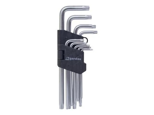 [GP1670] (GP) LLAVE ALLEN GARDEX - 9 PZAS. TORX T-10 a T-50