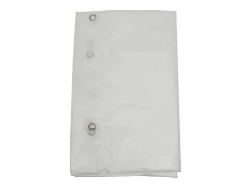 [1185] (DF) CORTINA - BAÑO - PLASTICA c/ PROTECTOR SATINADO BLANCO