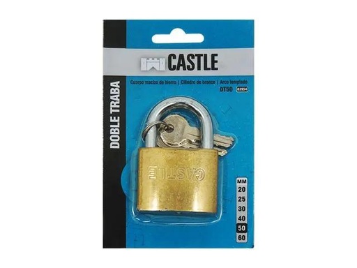 [GP03954] (GP) CANDADO HIERRO CASTLE- 50 MM DOBLE TRABA