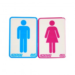 [ME8660] (MALA) CARTEL - BAÑO DAMA/CABALLEROS X2 UNID