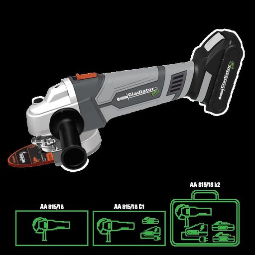[AA815/18C1] (GLA) AMOLADORA A BATERIA 18 V GLADIATOR 