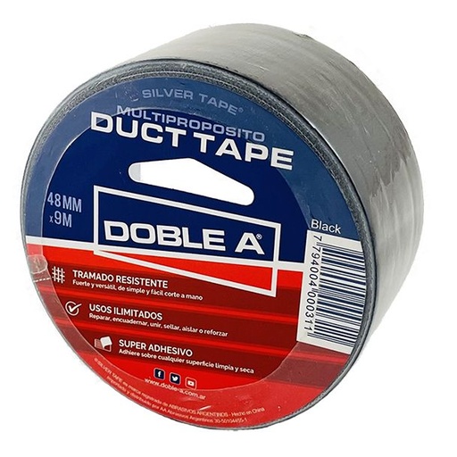 [AC3557] (AC) CINTA DUC TAPE MULTIFUNCION NEGRA 48 X 9 MTS